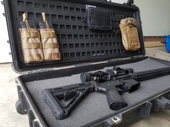 rifle in case with Pelican Lid Organizer