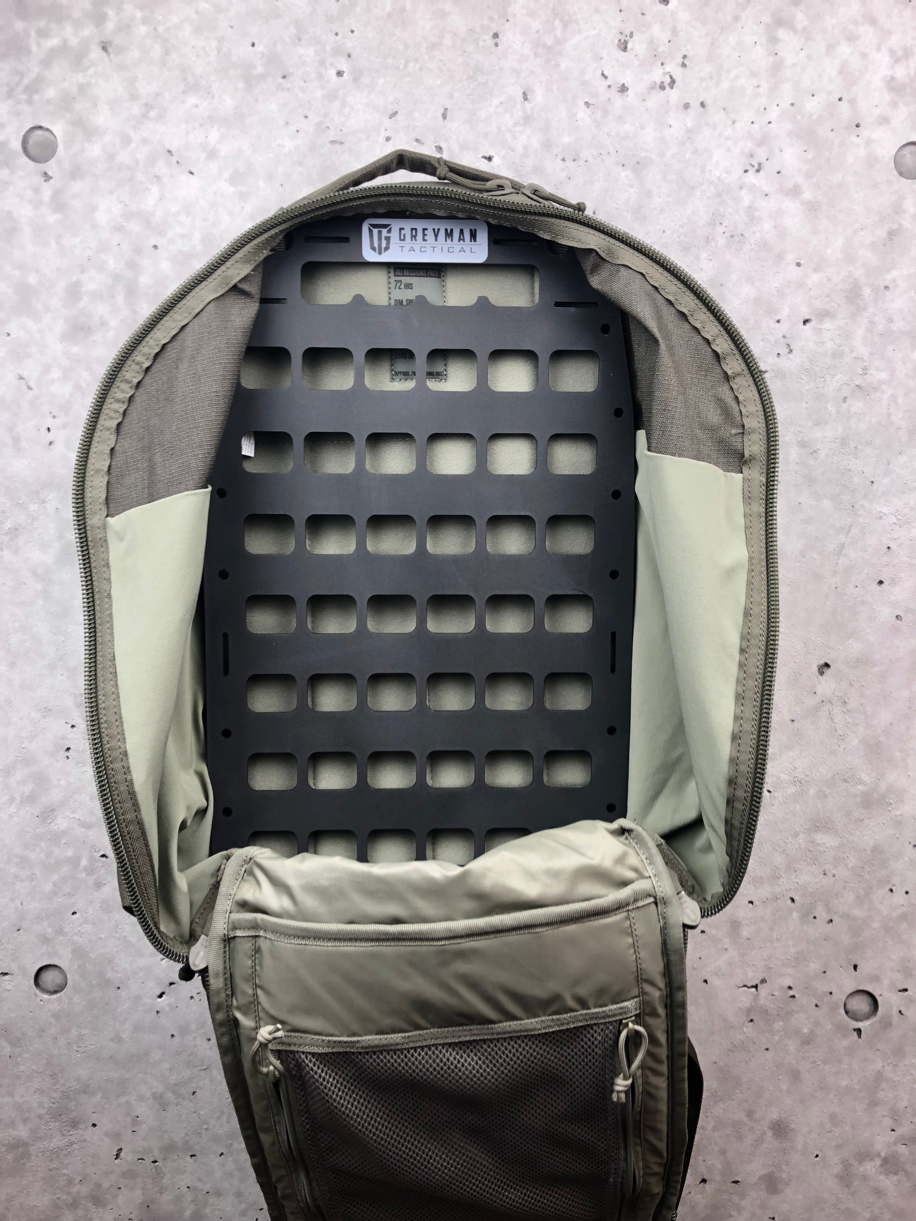 backpack laptop molle Grey Man Tactical 10.75 x 21 Rigid MOLLE Panel Black 000162