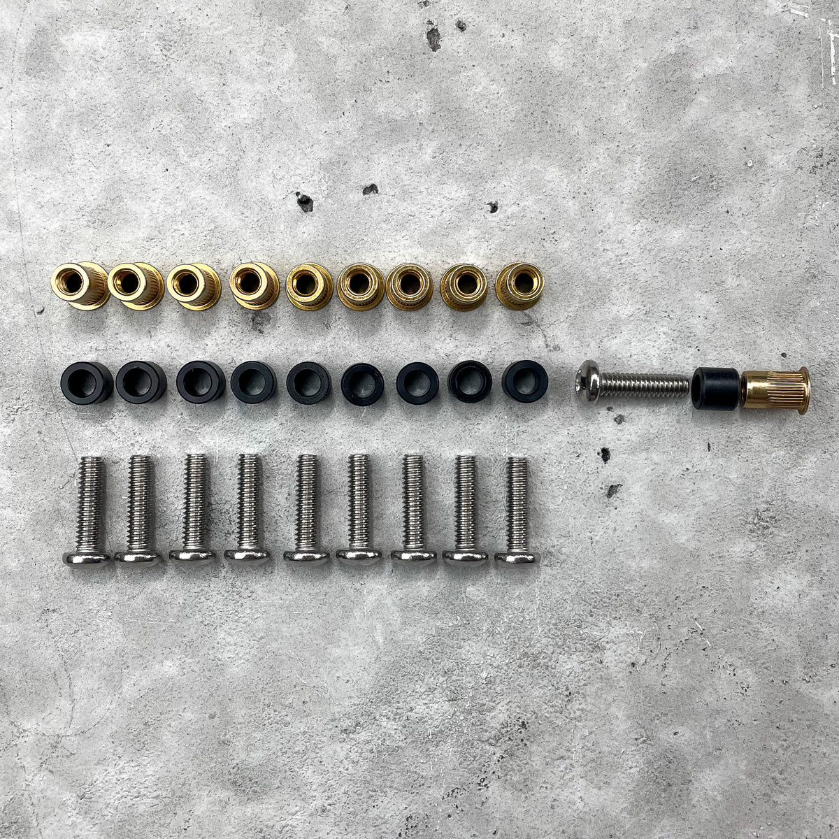 RMP Fastening Kit™ - Threaded Rivet Nuts + Nylon Spacers + Bolts