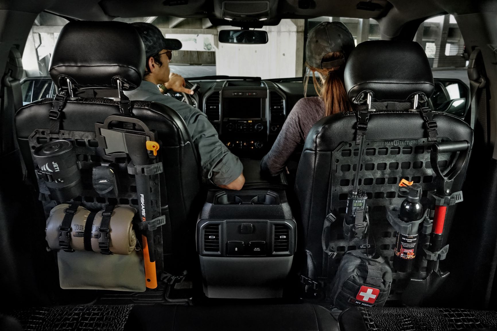 2PCS Tactical Seat Back Organizer Molle Car Backseat Gun Rack
